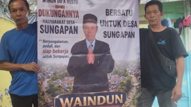 
 Ingin Waindun Pimpin Desa,Warga Sungapan Swadaya Kumpulkan Dana